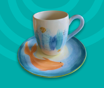 Drop by a pottery painting studio or take home a kit