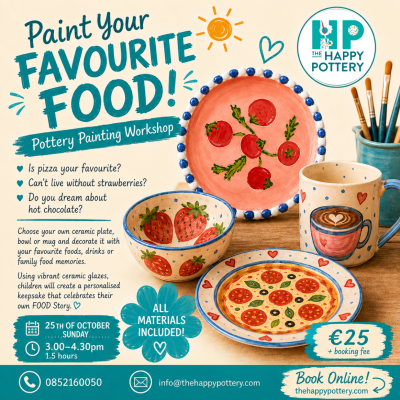 Savour 🎨 Paint Your Favourite Food! Pottery painting workshop 3-4.30 pm
