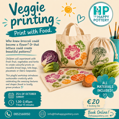 Savour 🥦 Veggie Printing – Print with food on canvas workshop